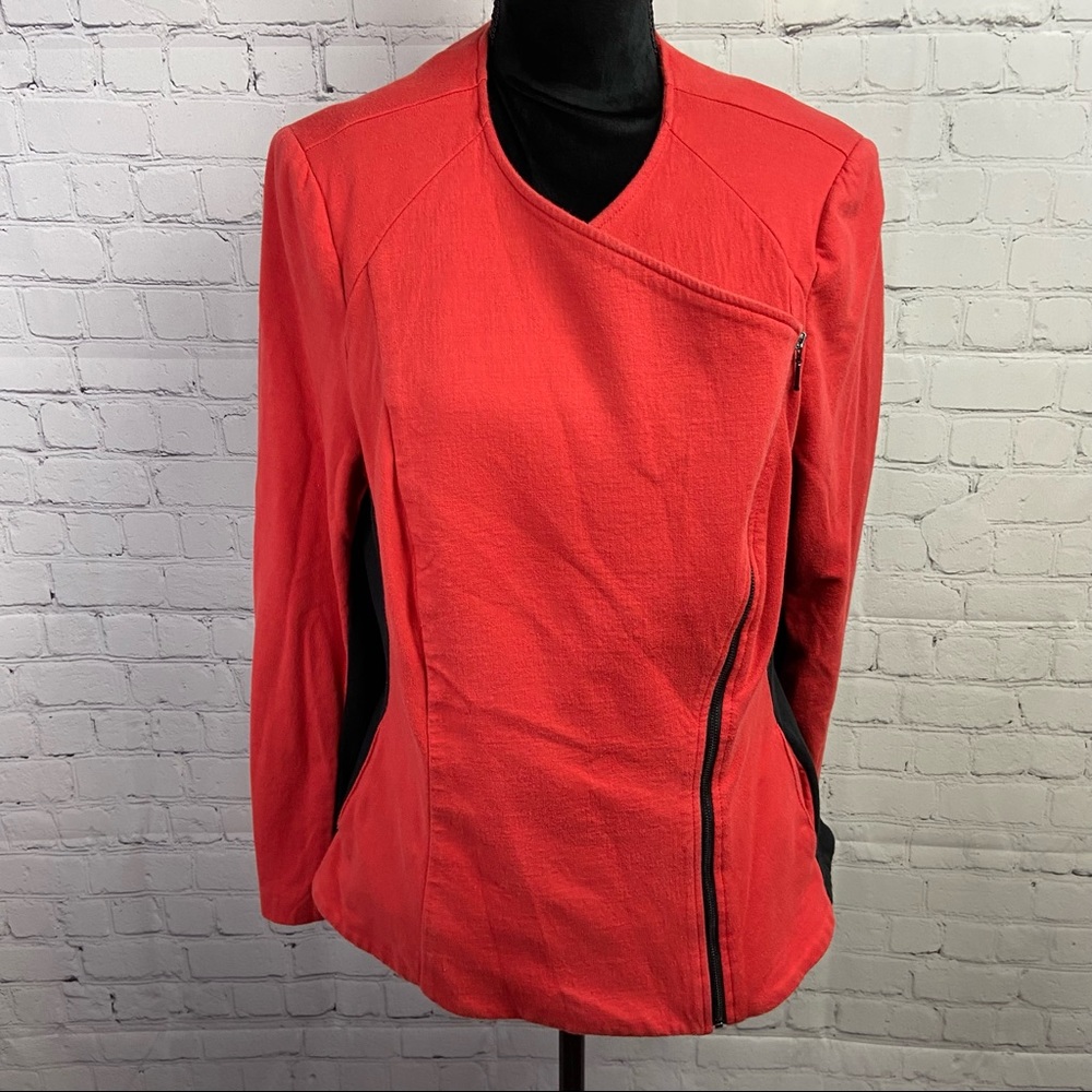 Women's Red Asymmetrical Zip Jacket